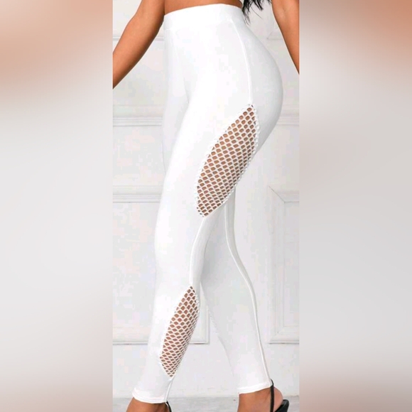 Polgar Pants - White Mesh Leggings